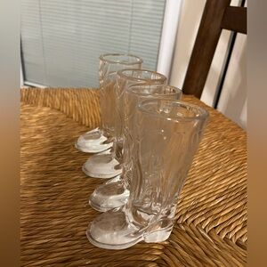 Cowboy boot shot glasses, set of 4 western